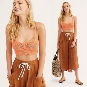 NWT Free People You Wanna Brami top sz M in orange